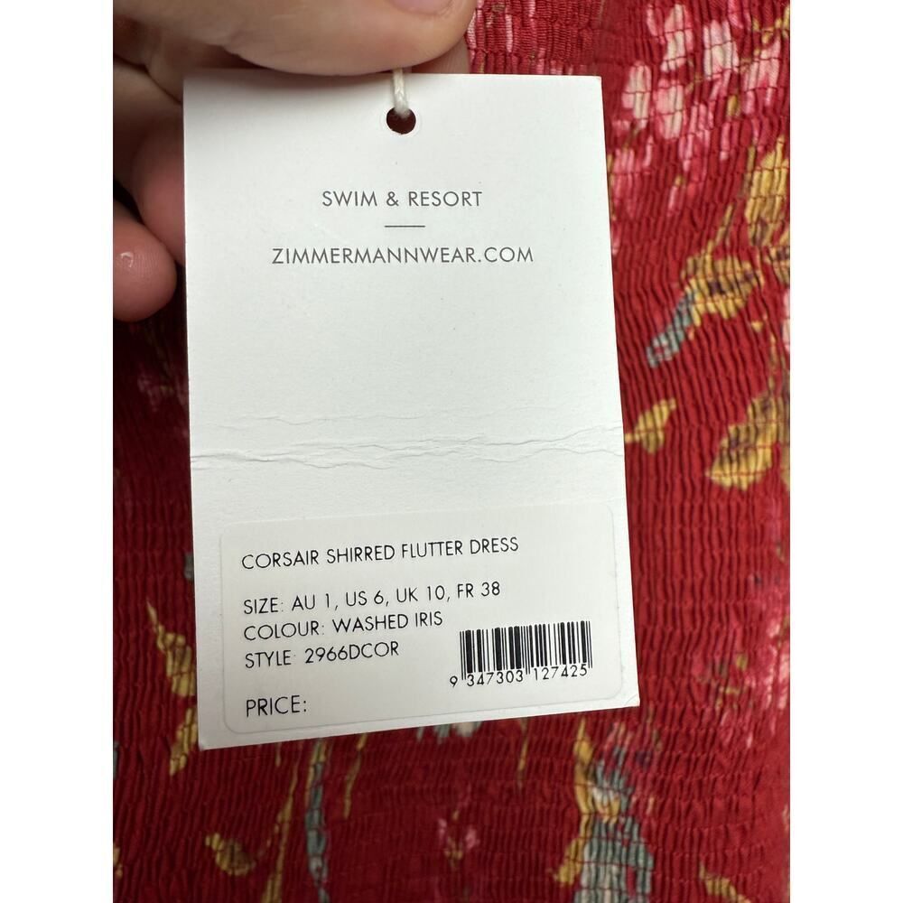 NWT Zimmermann Corsair Shirred Flutter Mini Dress… - image 6
